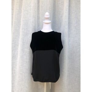 ADOLFO New York vintage silk velvet black  blouse top